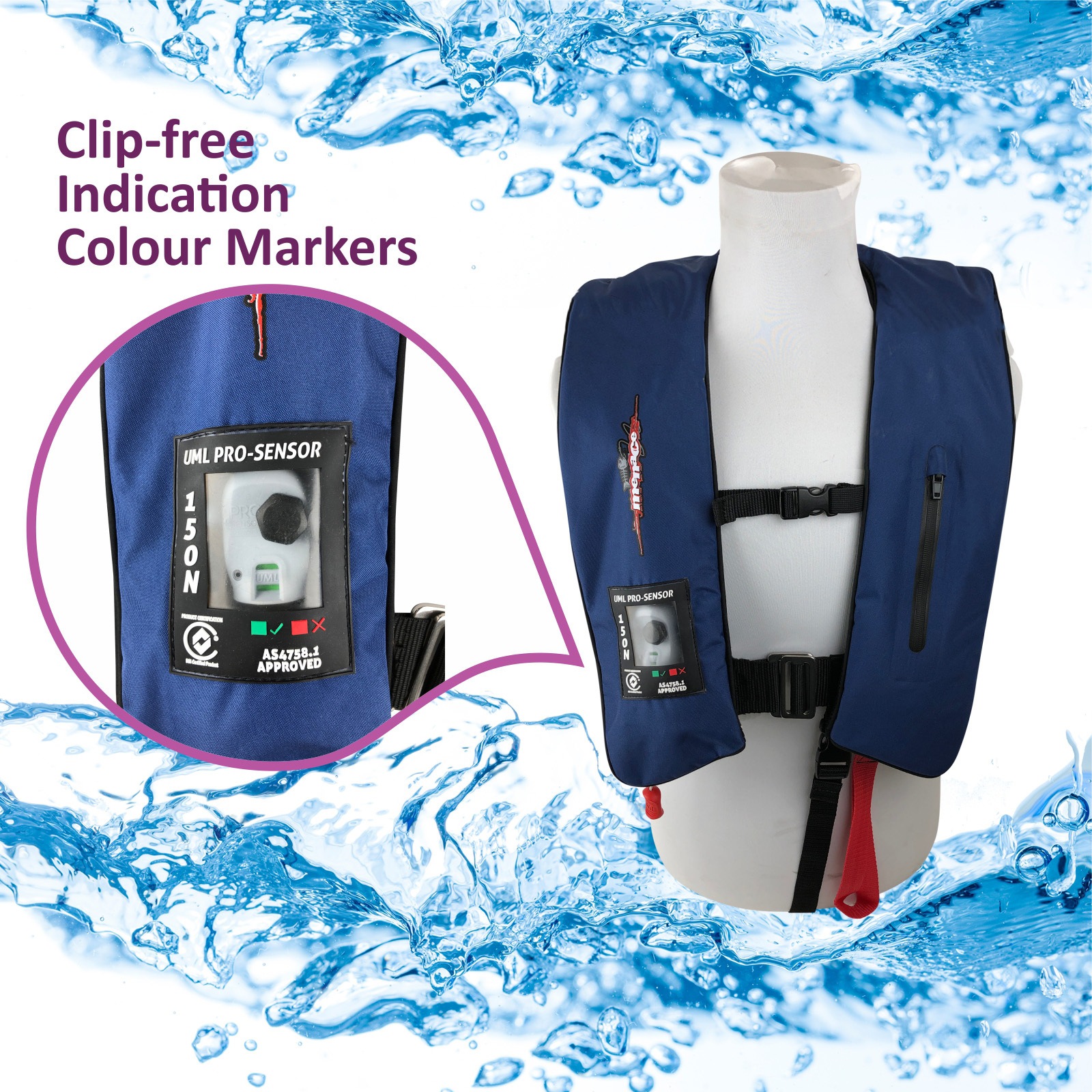 Inflatable Life Jacket PFD 1 Level 150 BLUE AUTOMATIC Buy Life