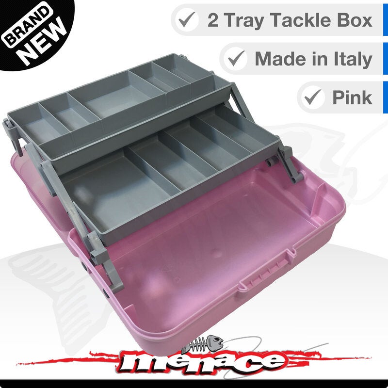 large pink tackle box