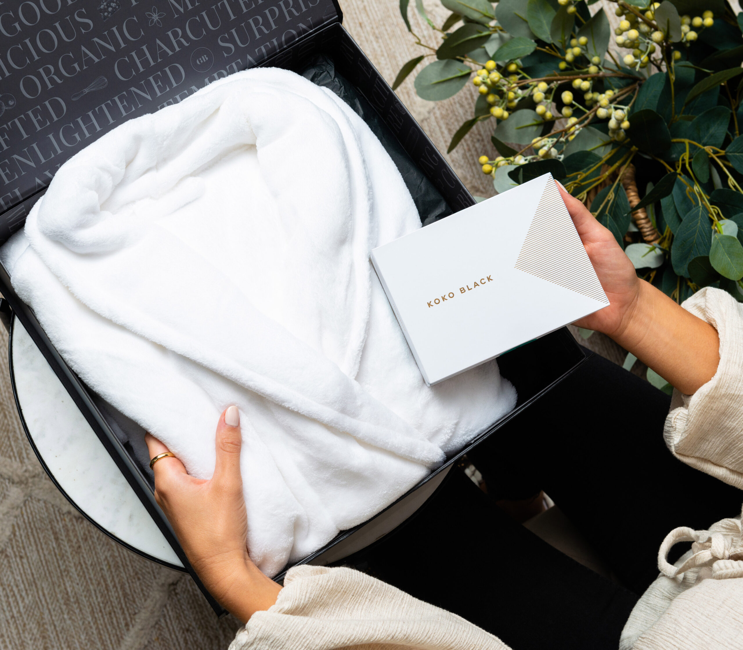 Premium Chocolates with Robe Hamper Buy Bath & Body Hampers For Her