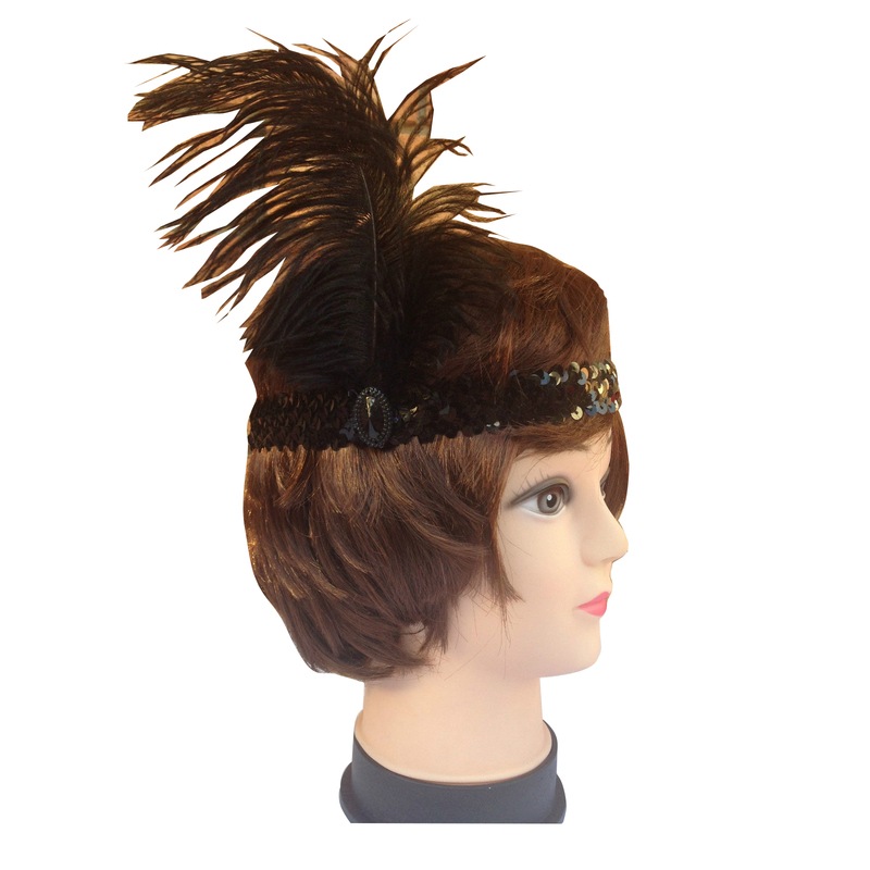 12x 1920s Flapper Headband Headpiece Feather Sequin Charleston