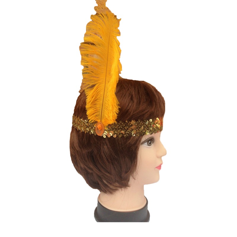 12x 1920s Flapper Headband Headpiece Feather Sequin Charleston