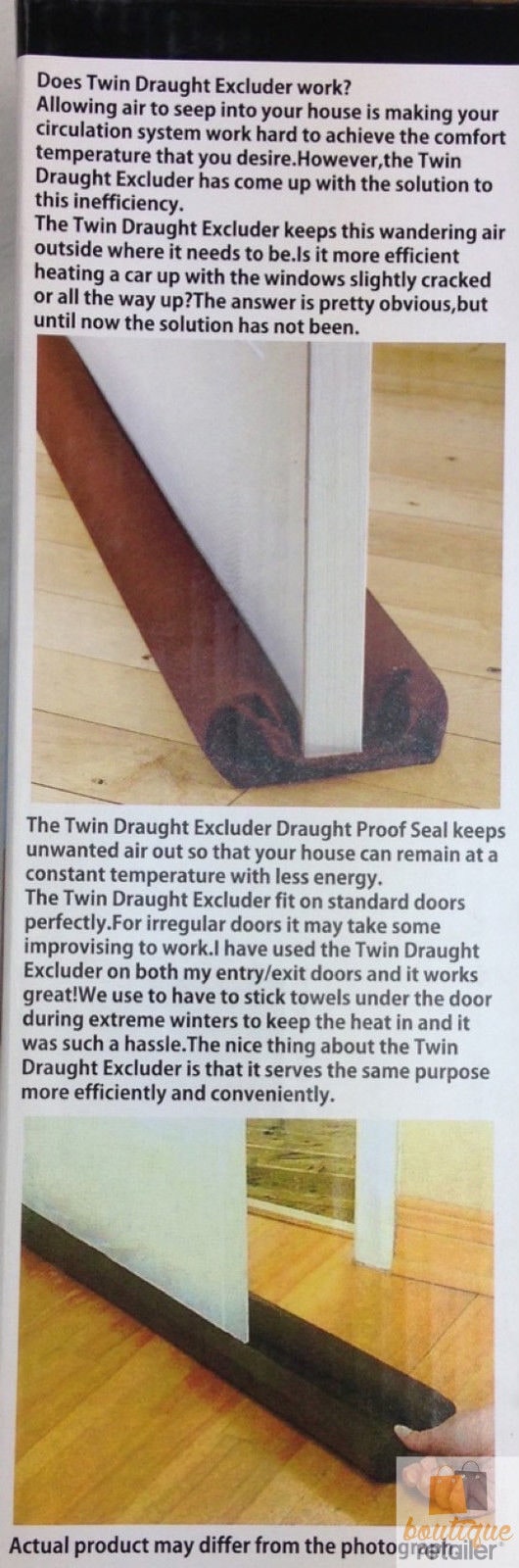 3x Twin Draft Stopper Double Sided Snake Air Wind Door Guard Cover