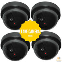4x DUMMY SECURITY CAMERA Fake Dome Surveillance Flashing LED Wireless Imitation