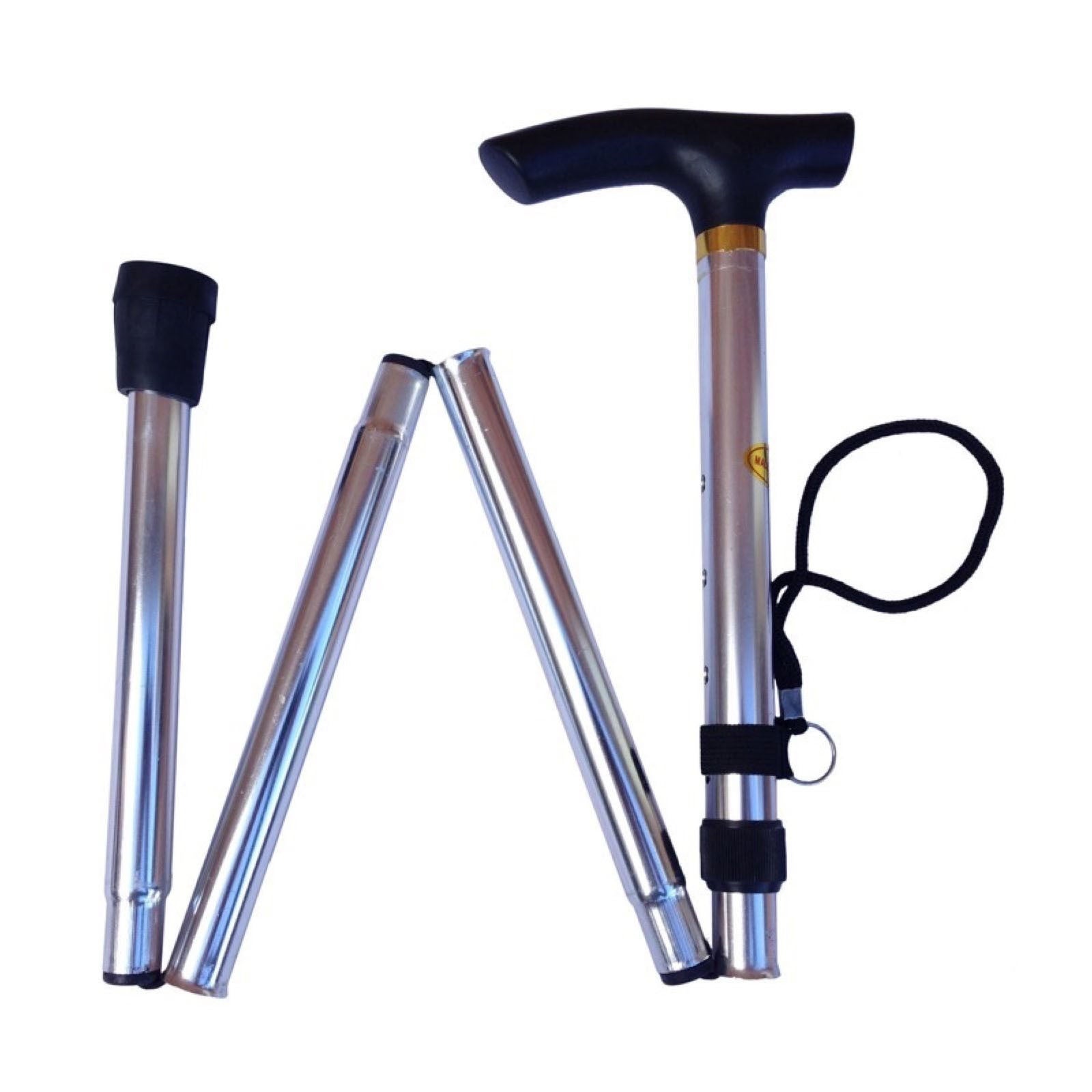 Adjustable Metal WALKING STICK Travel Cane Folding Pole Compact   Adjustable Metal Walking Stick Travel Cane Folding Pole Compact Retractable Hike 924351 04 