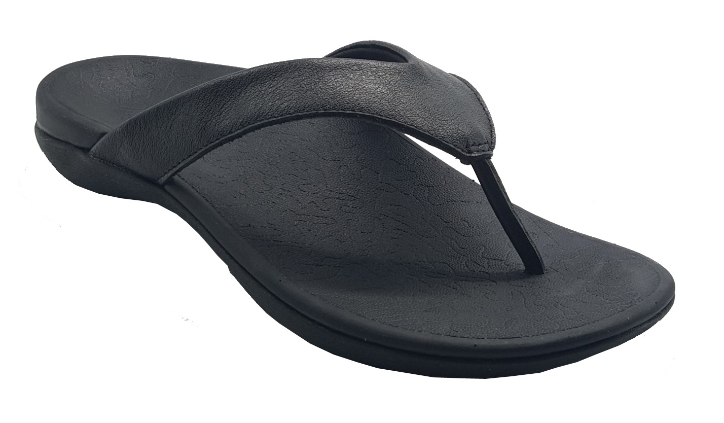 AXIGN 90 Mile Orthotic Arch Support Flip Flops Thongs w Leather Strap