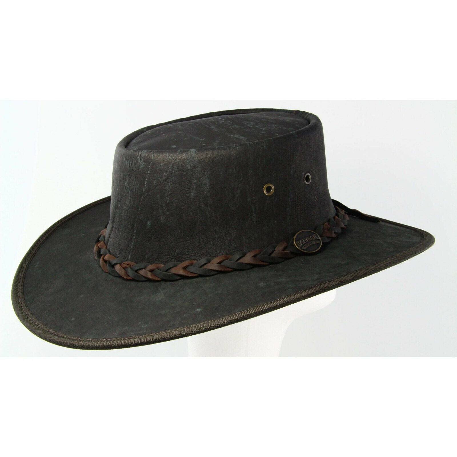 BARMAH Squashy Kangaroo Leather Hat Stone Wash Finish Ironstone Buy
