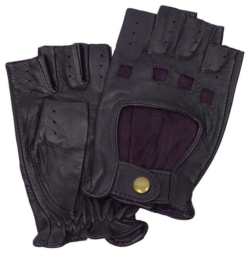 half finger leather driving gloves
