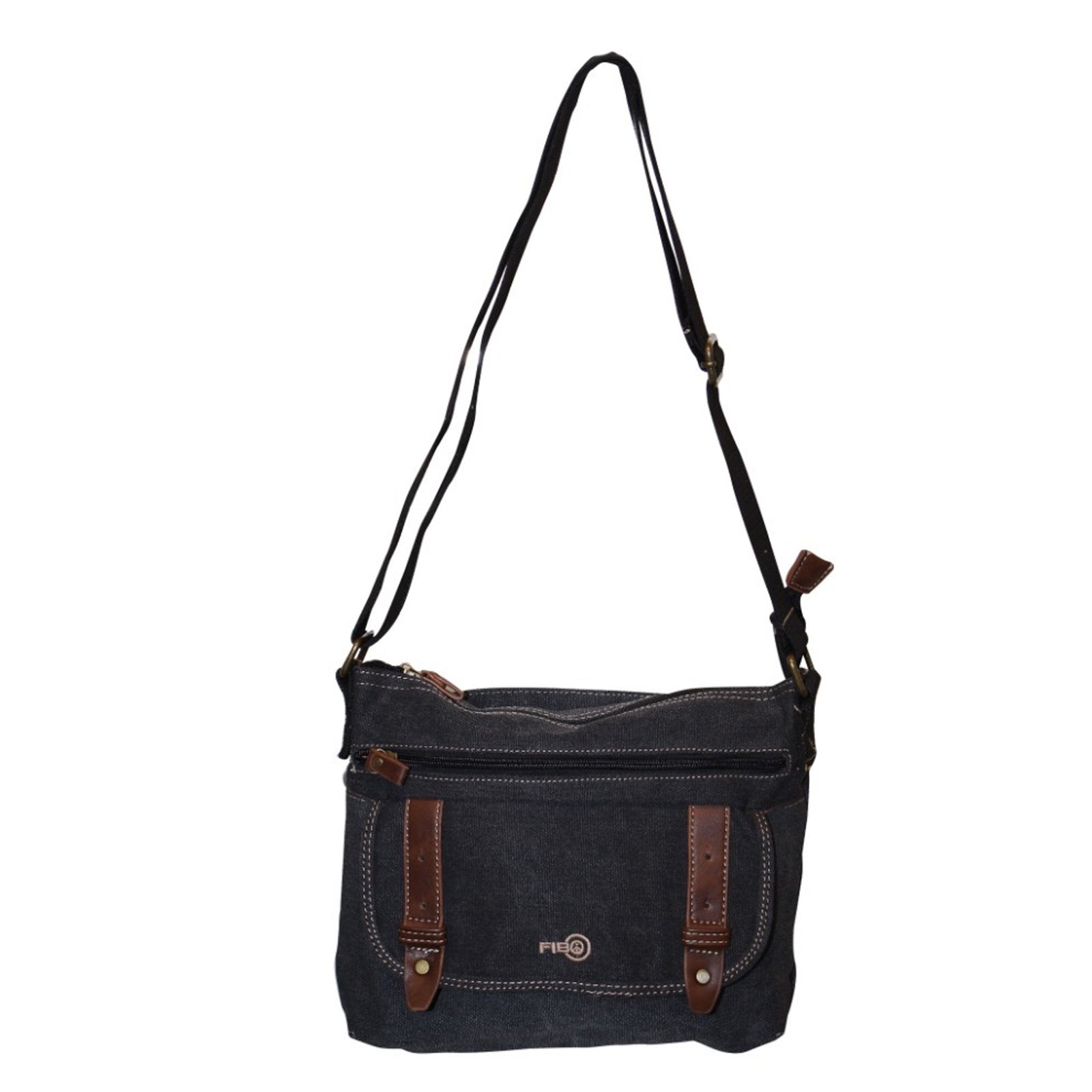 FIB Canvas Messenger Bag w Adjustable Shoulder Strap Travel - Black | Buy Messenger Bags ...