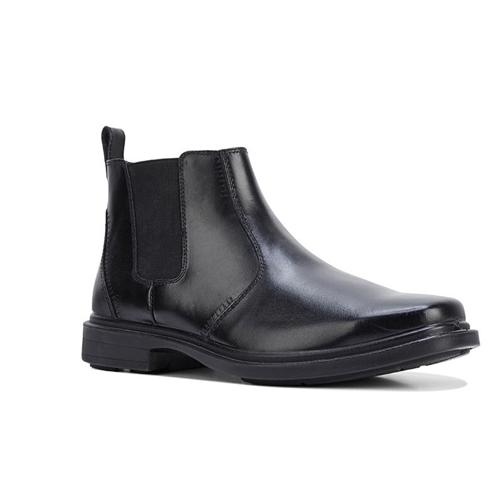 HUSH PUPPIES DEACON Men's Leather Boots Shoes Slip On Extra Wide Work