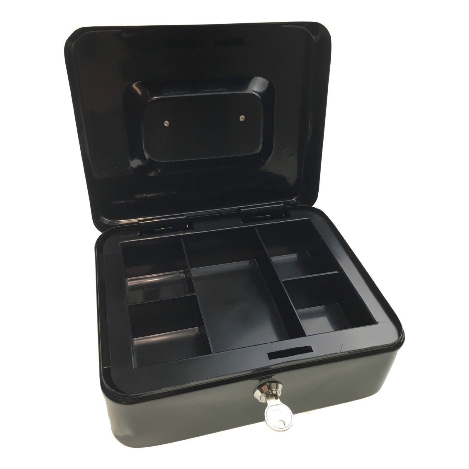 Lockable METAL CASH BOX Deposit Petty Cash Slot Money Safe Portable 2