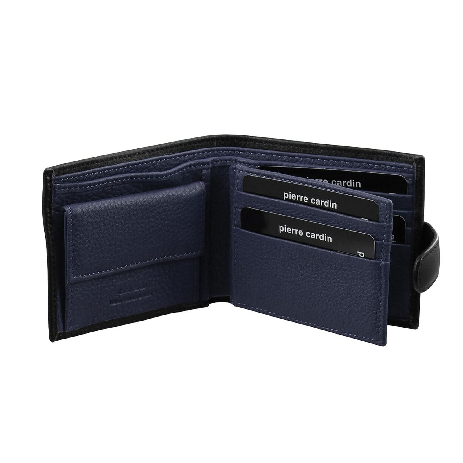 Pierre Cardin Men's Italian Leather Two Tone Wallet - Black Navy | Buy ...