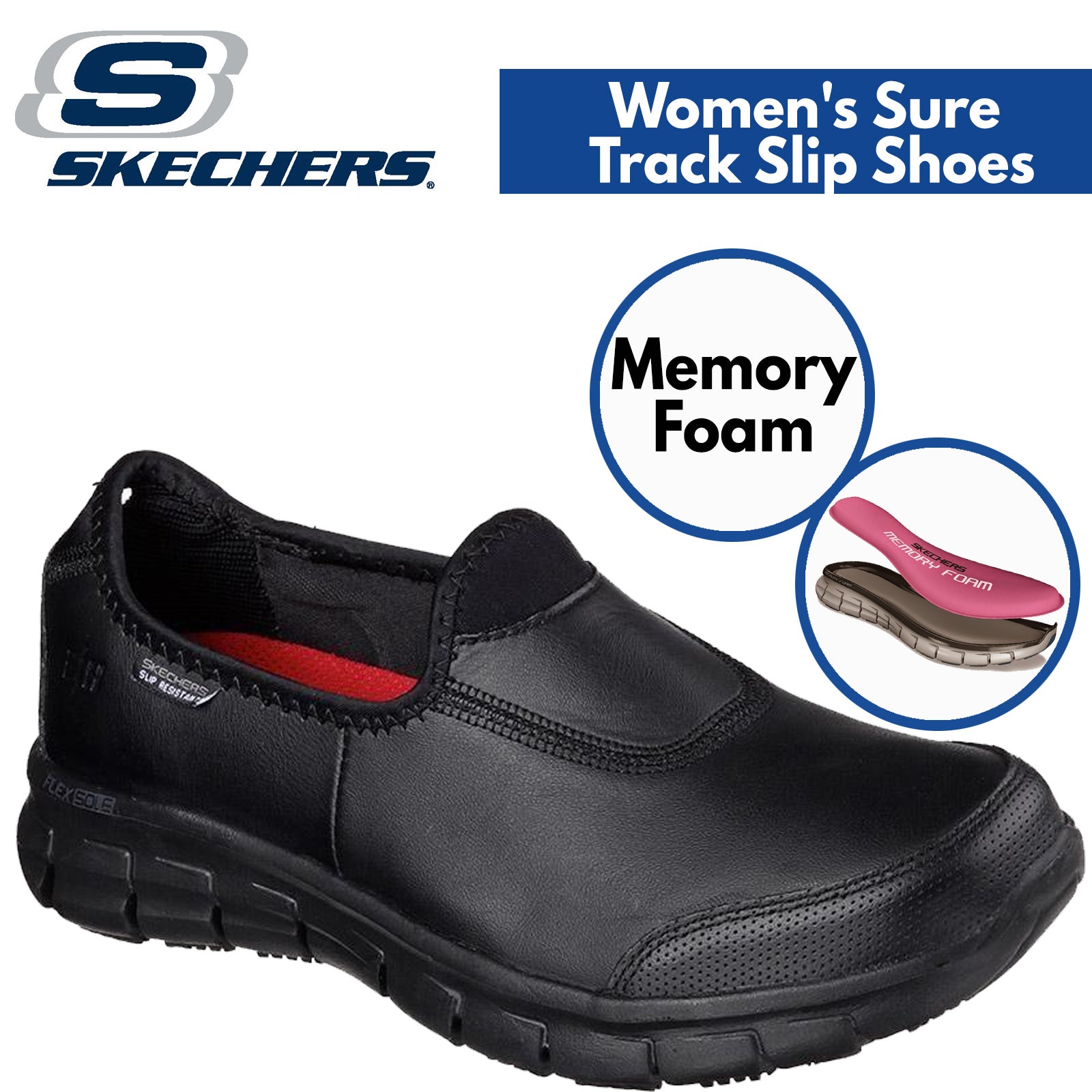 memory foam slip on shoes ladies