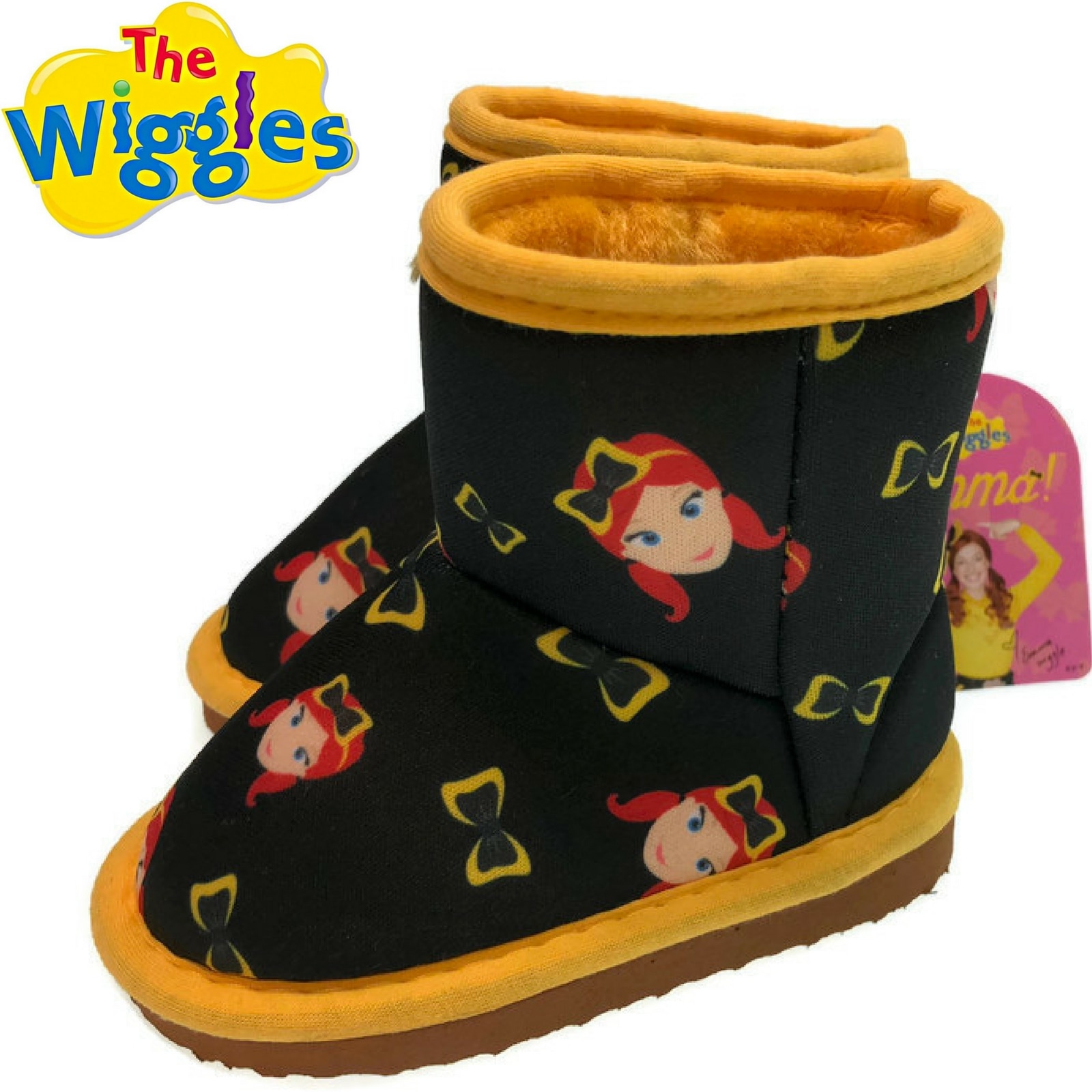 THE WIGGLES Emma Bow Print Boots Official Licensed Children's Shoes THE WIGGLES Emma Bow Print Boots Official Licensed Children's Shoes