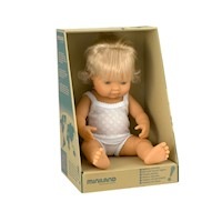 Miniland Educational Baby Doll Caucasian Girl 38cm