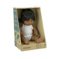 Miniland Educational Ethnic Baby Doll Latin American, Indian Girl 38cm