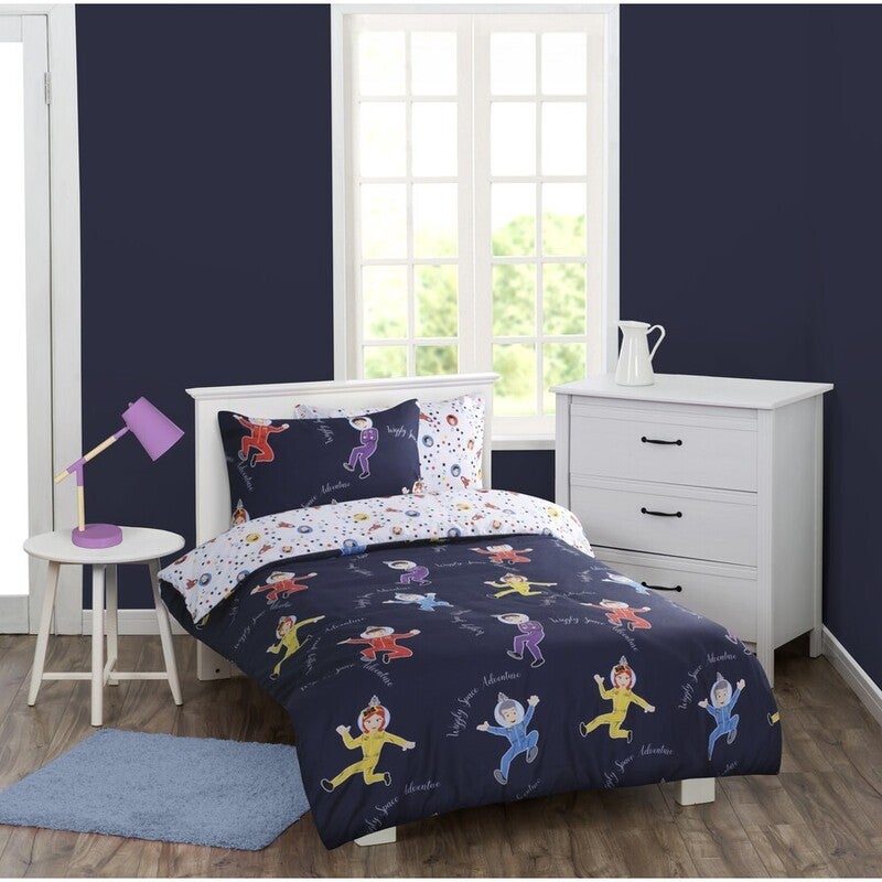 The Wiggles In Space Single Quilt Cover Set Blue 9355517249192