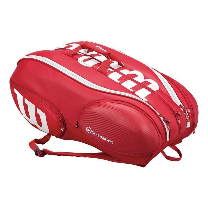 red wilson tennis bag