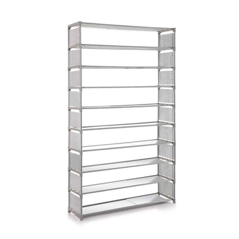 white stackable shoe rack