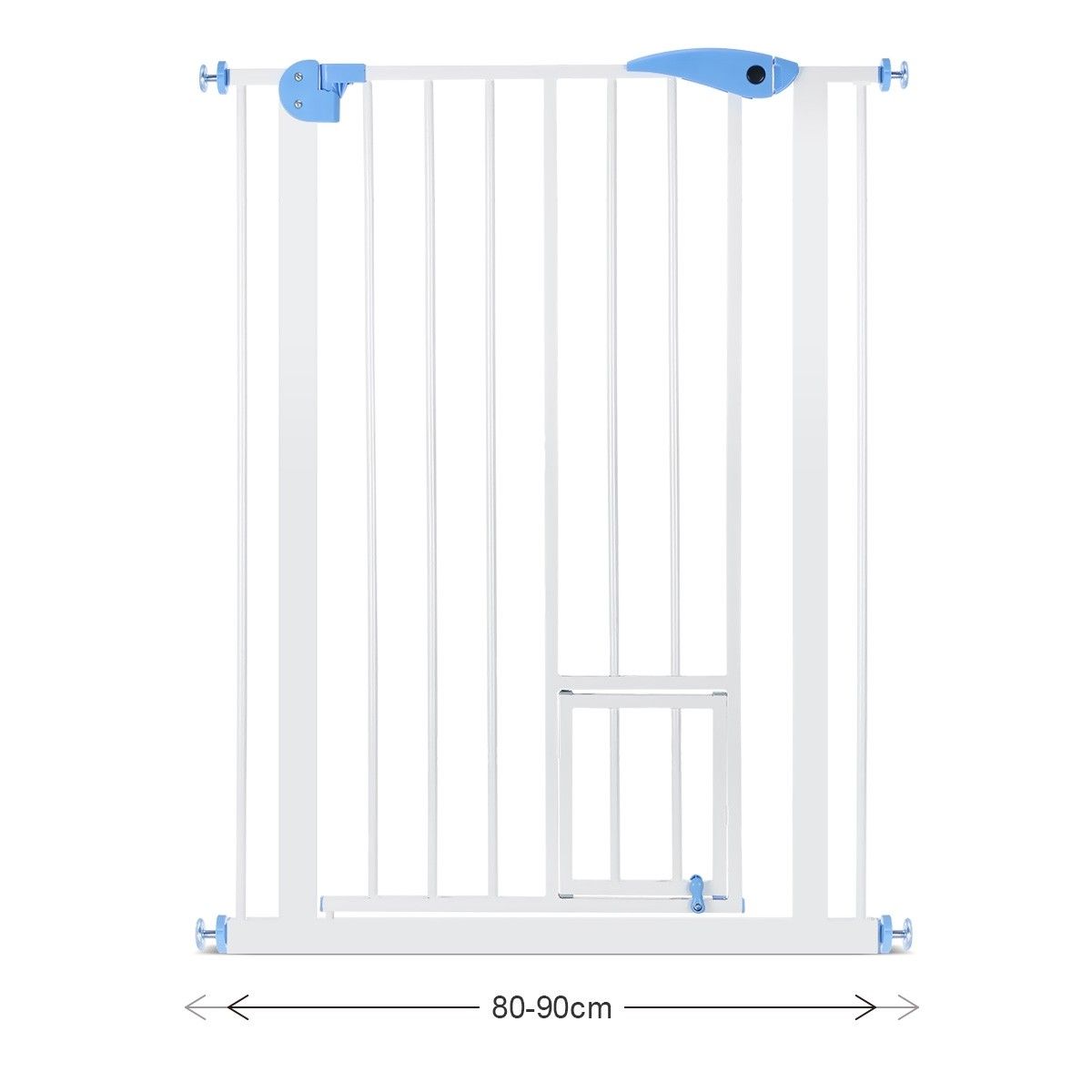 Baby Child Pet Safety Gate Stairway Barrier W Cat Door 100cm