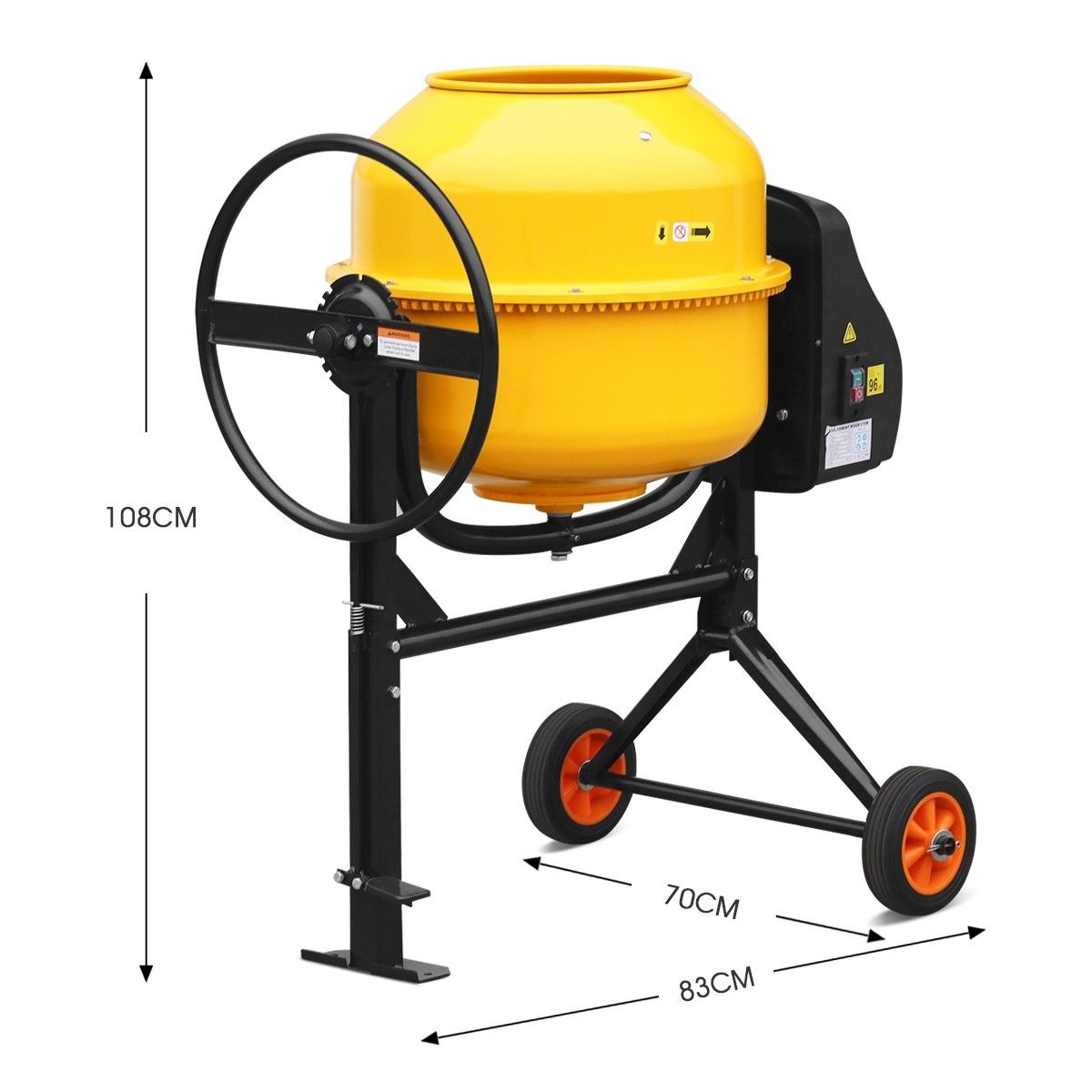 130L Portable Cement Mixer Electric Waterproof HeavyDuty Concrete