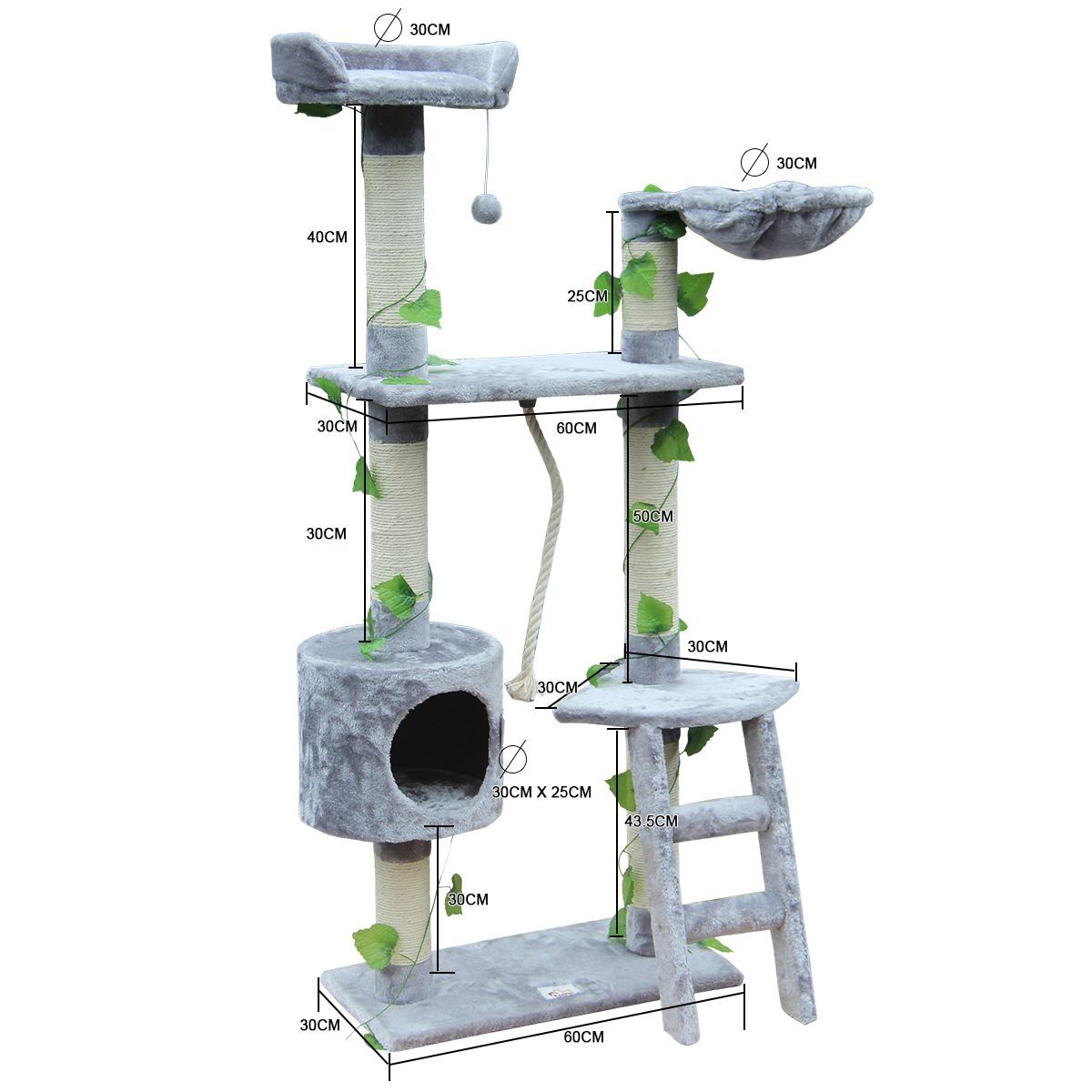 Cat Scratching Post Cat Scratch Gym Climbing Tree Grey 145cm Buy