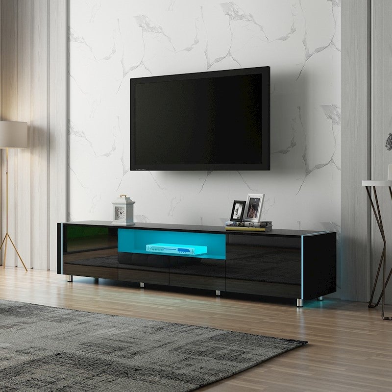 165cm TV Cabinet Stand Unit Lowline Wood Furniture Gloss ...