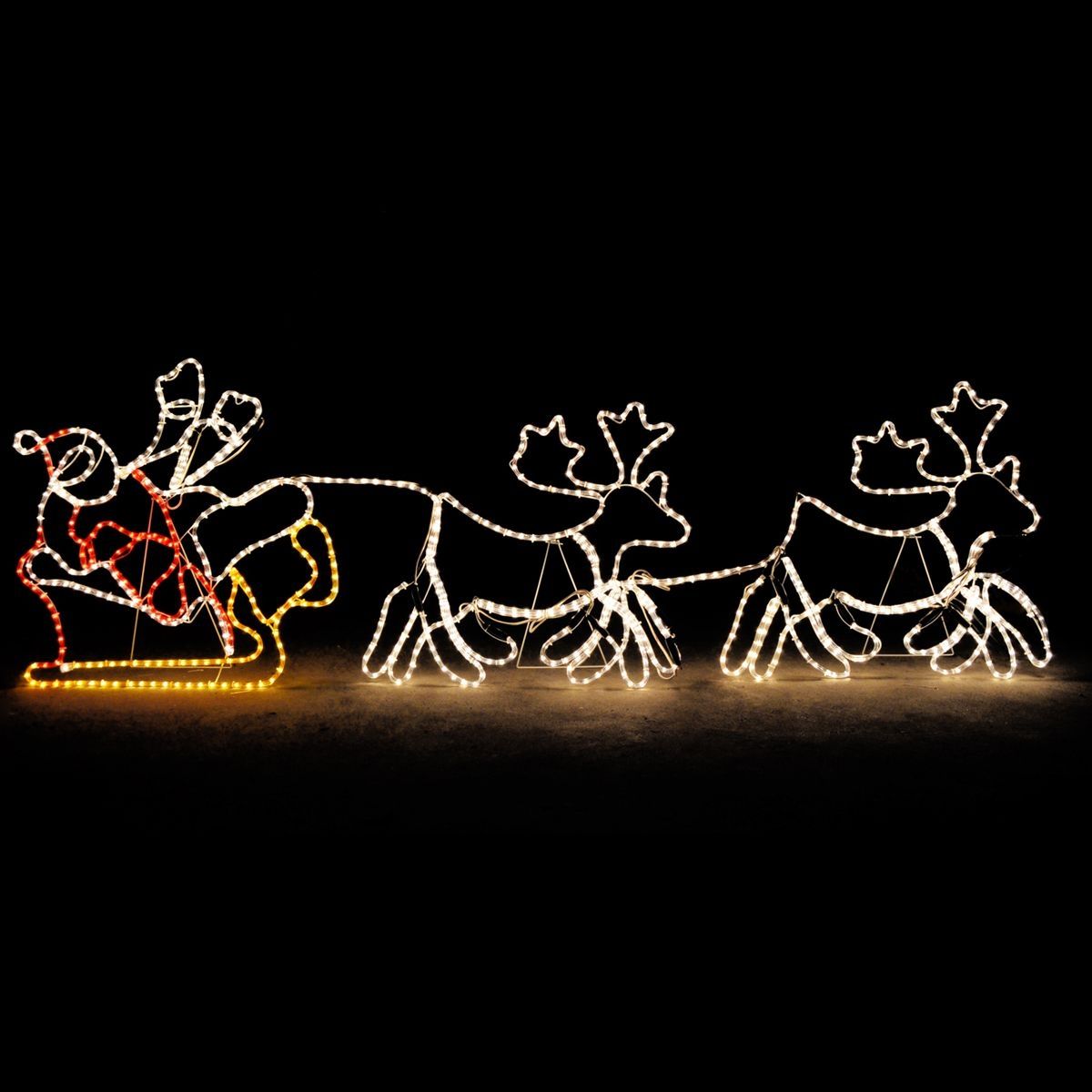 2 4m Giant Santa Sleigh With 2 Deer Buy Outdoor Christmas