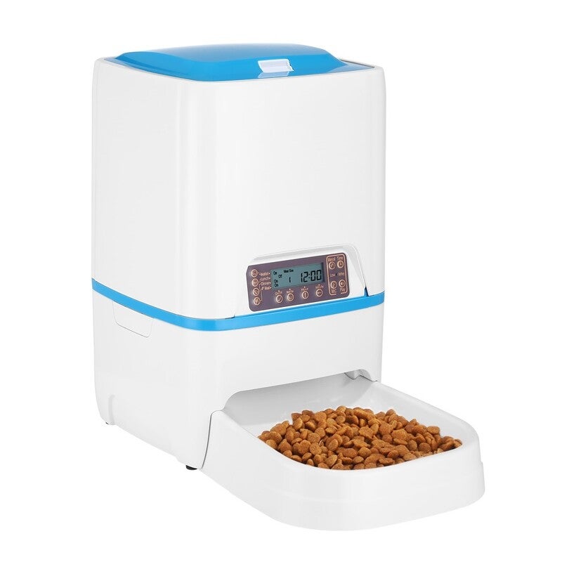 Auto Pet Food Feeder Dog Cat Food Dispenser w/Timer & Voice Message