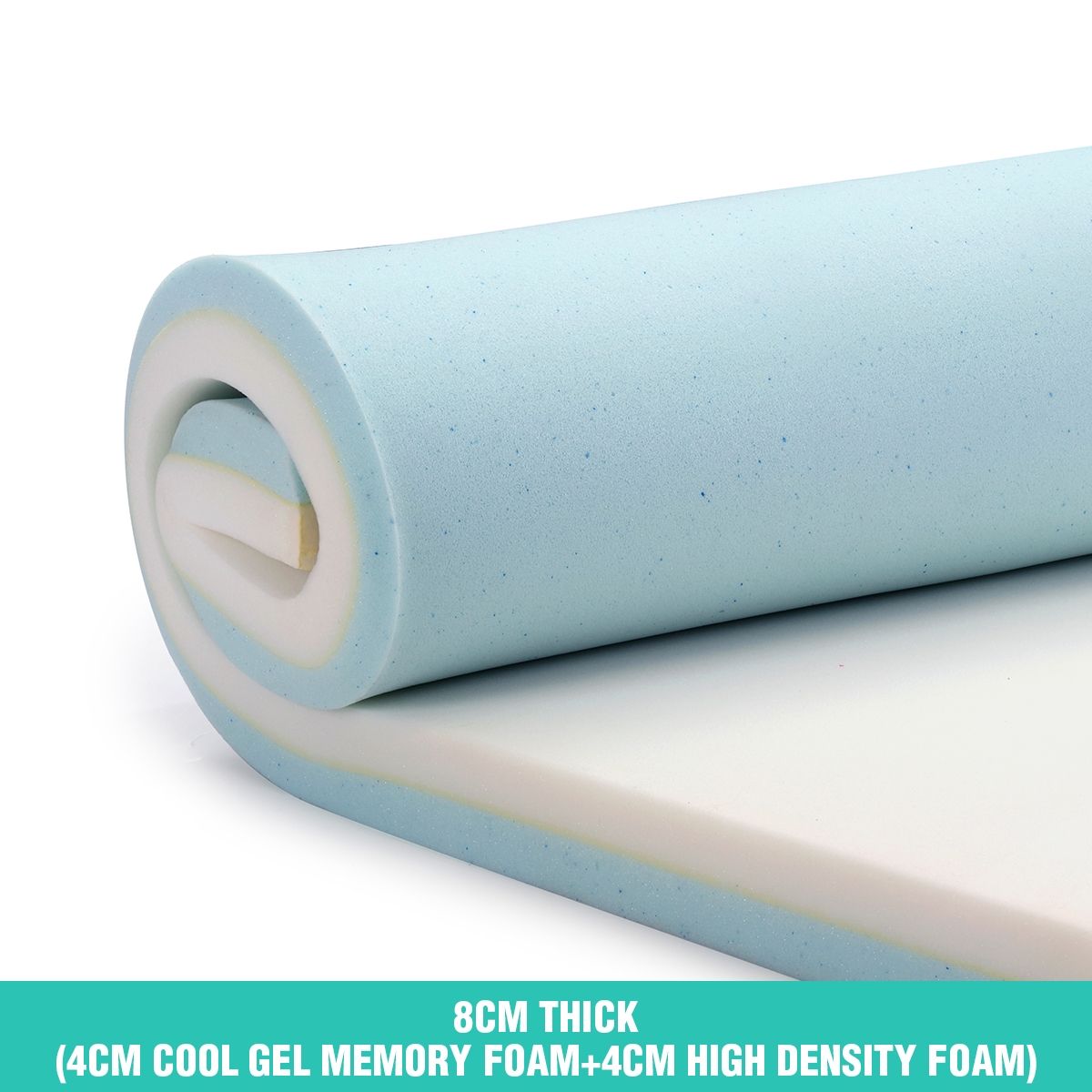 Mattress Underlay Topper Cool Gel Memory Foam Pad Cover Queen Size