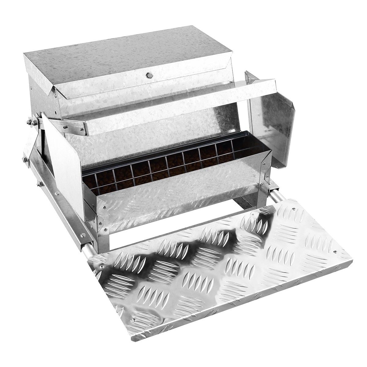 Auto Chicken Feeder Poultry Chook Treadle Feeding 100 Waterproof