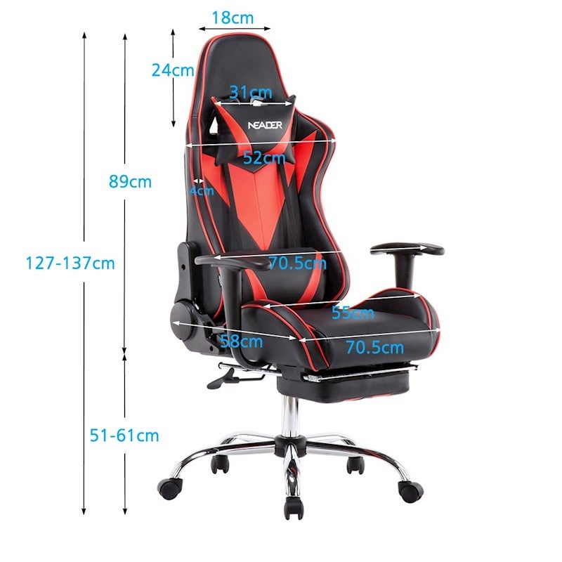 Adjustable High Back Racing Gaming Computer Chair w/ Footrest | Buy Office Chairs - 1067066