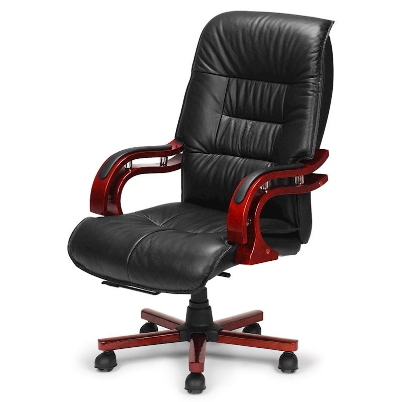 Black Genuine Leather High Back Office Chair  363373 00 