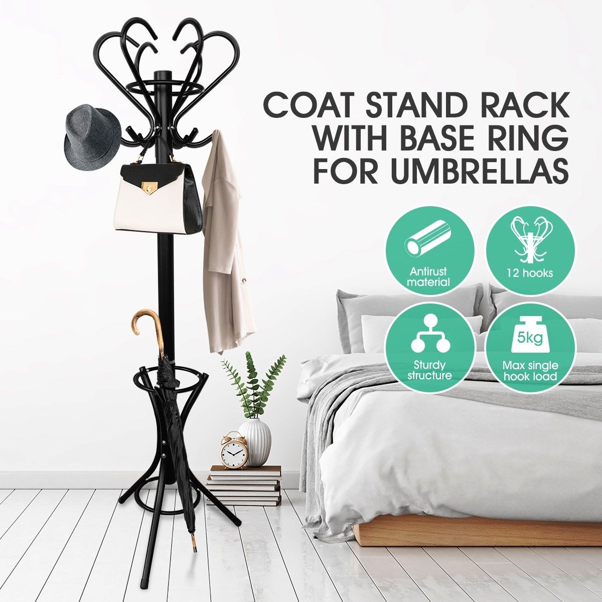 sturdy standing coat rack