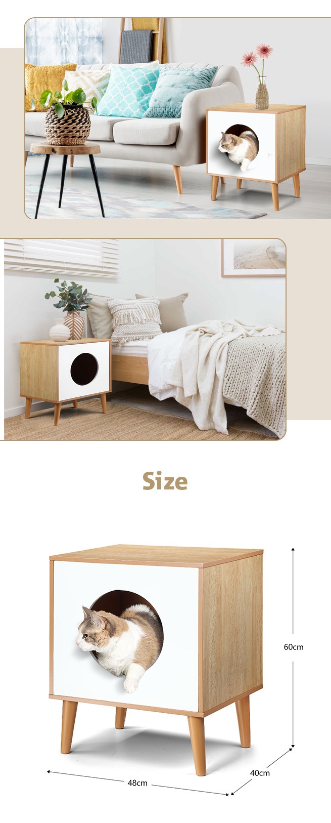 Buy Petscene Hidden Kitty Litter Box Enclosure Cat Dog House MyDeal