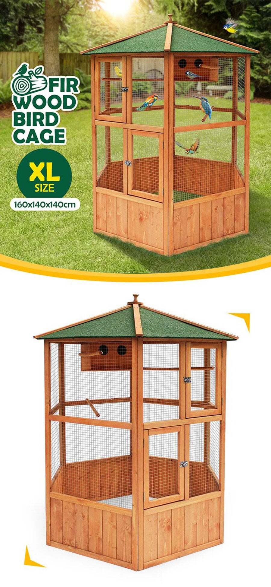 Petscene Xl Wooden Bird Cage Pet Home Aviary Budgie Canary Parrot Finch House Buy Bird Cages Aviaries 2547182