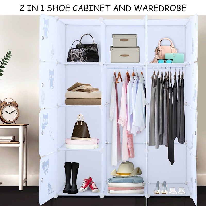 Diy 12 Cube Wardrobe Storage Cabinet Cupboard Organiser Toy