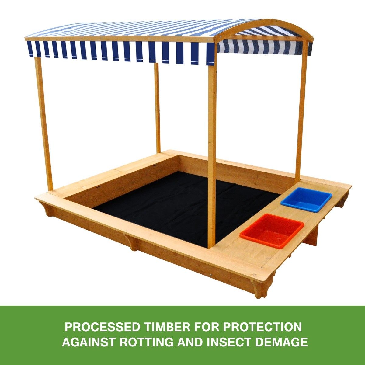 Extra Large Kids Sandbox Wooden Sandpit Outdoor Children Play Set Toy w
