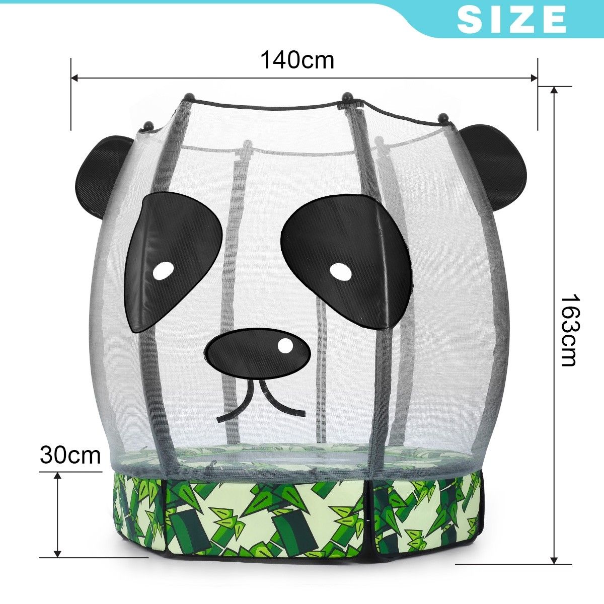 Genki 55 Inch Panda Trampoline Enclosure Caps With Entry & Exit Zipper