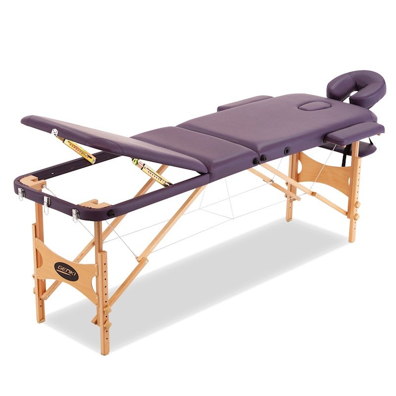 Genki Foldable 3Section Massage Table with Carry BagViolet Buy Massage Tables 363422