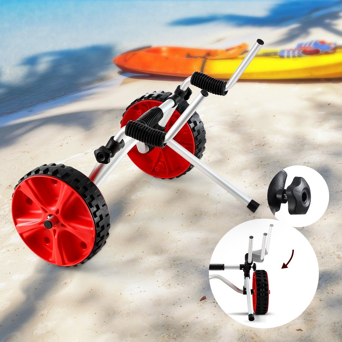 Kayak Aluminum Foldable Kayak Trolley on Beach Buy Kayak Racks