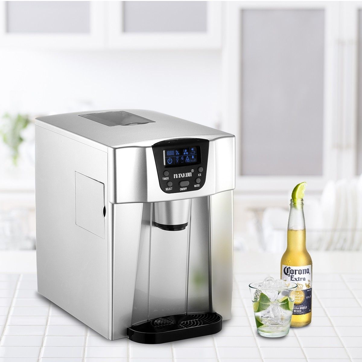 Maxkon Portable Ice Maker Machine Water Dispenser Home & Commercial Use