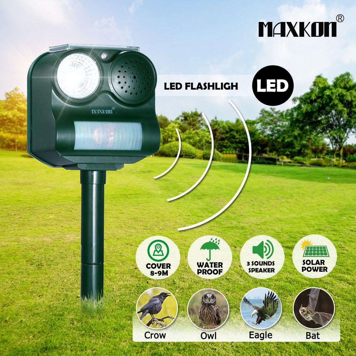 Solar Powered Motion Sensor Animal Bird Deterrent Buy Pest & Insect