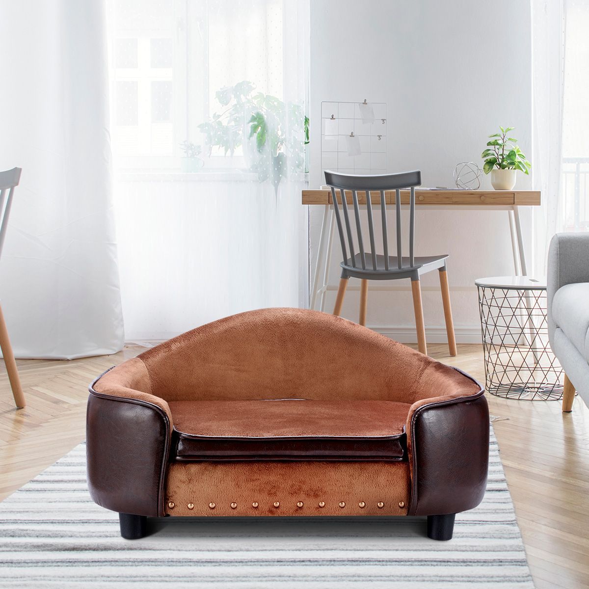Medium Size Pet Bed Pvc Leather Dog Cat Bed Sofa Couch Puppy