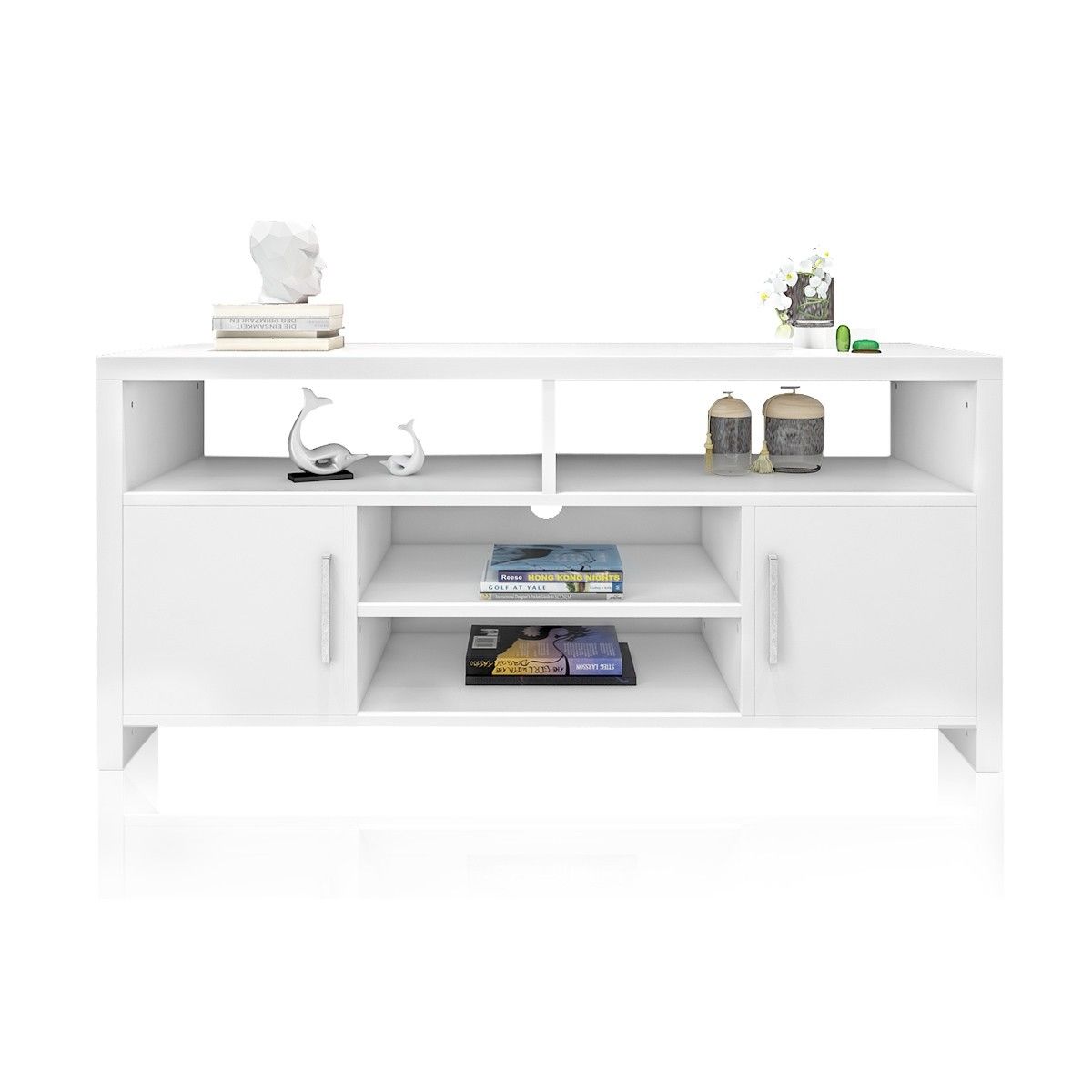 White Wooden Tv Stand For Cds S