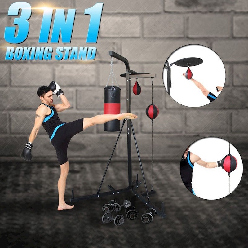 Three Station Punching Bag Boxing Stand With Punching Bag Two