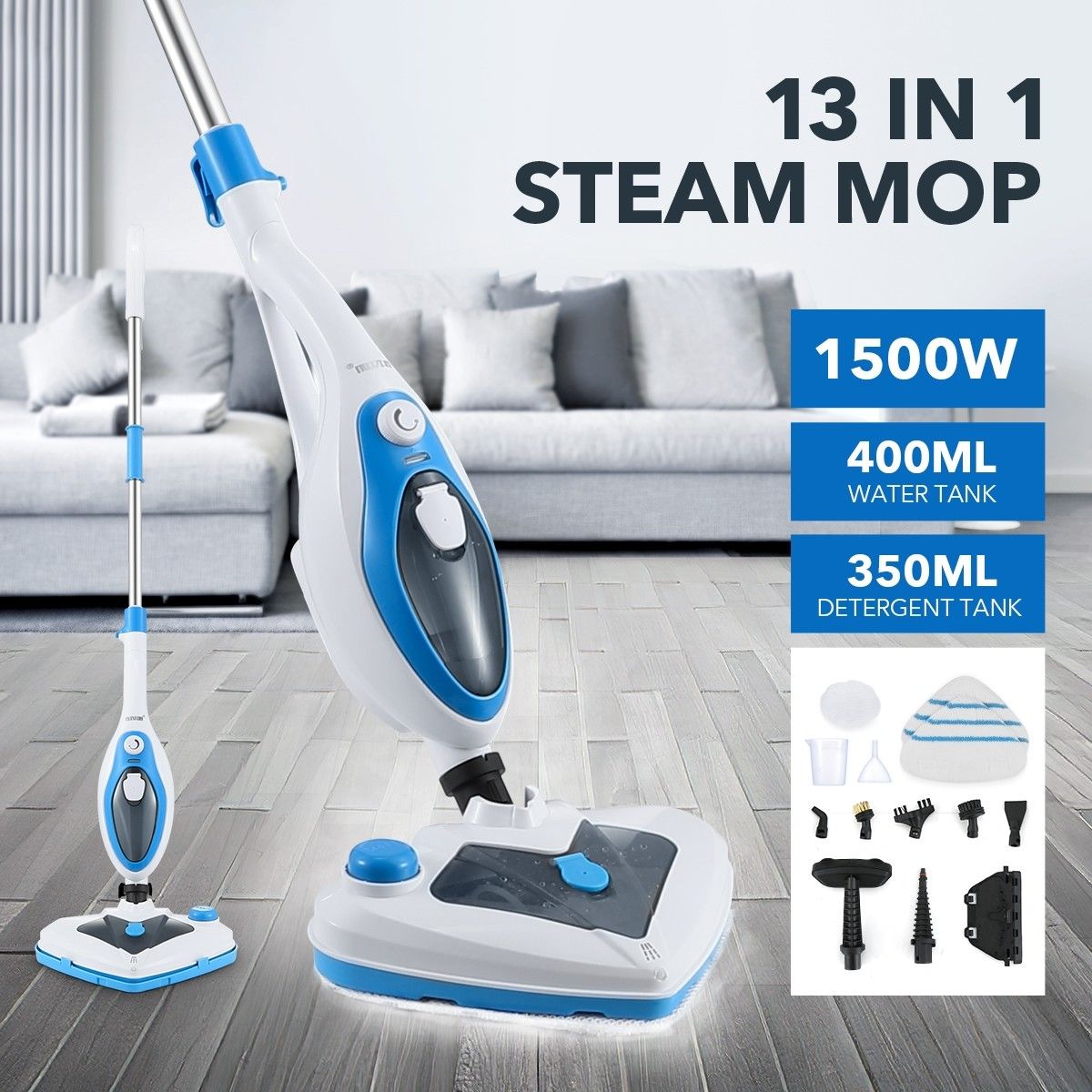 New Maxkon 13in1 Steam Mop Cleaner 1500W Handheld Steamer Multiple