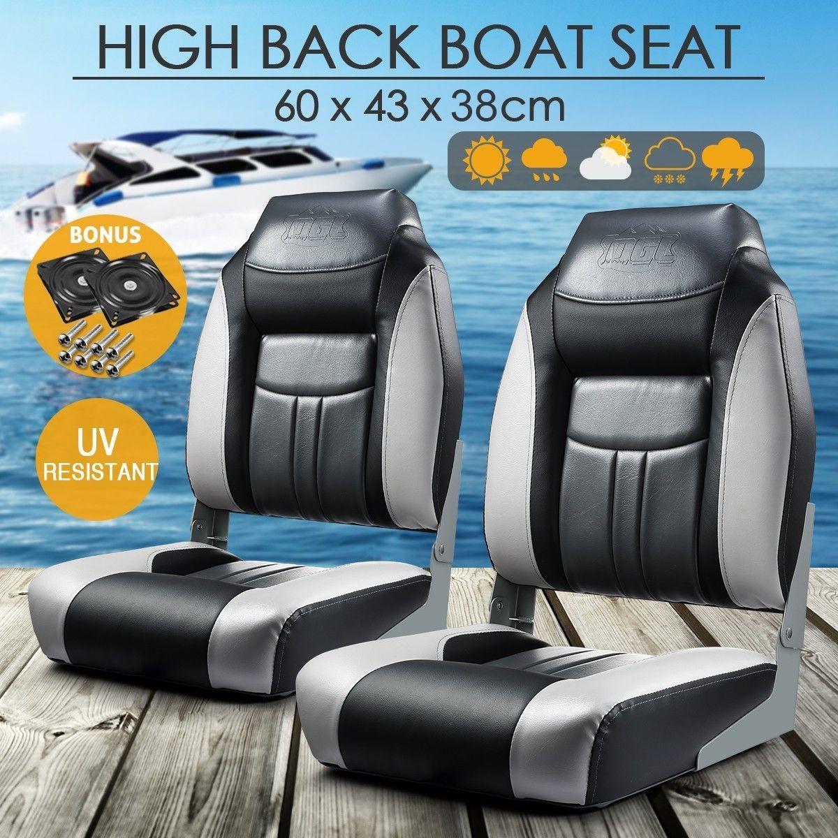 ogl high back folding boat seats swivel boat chairs 2