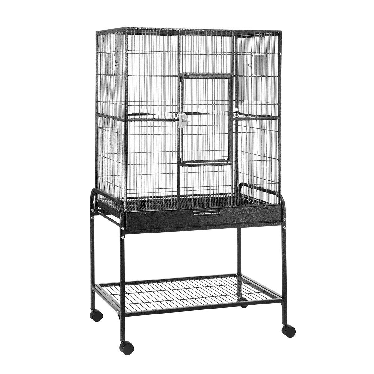 Petscene Large Metal Rolling Bird Cage with Wheels and Stand Budgie ...