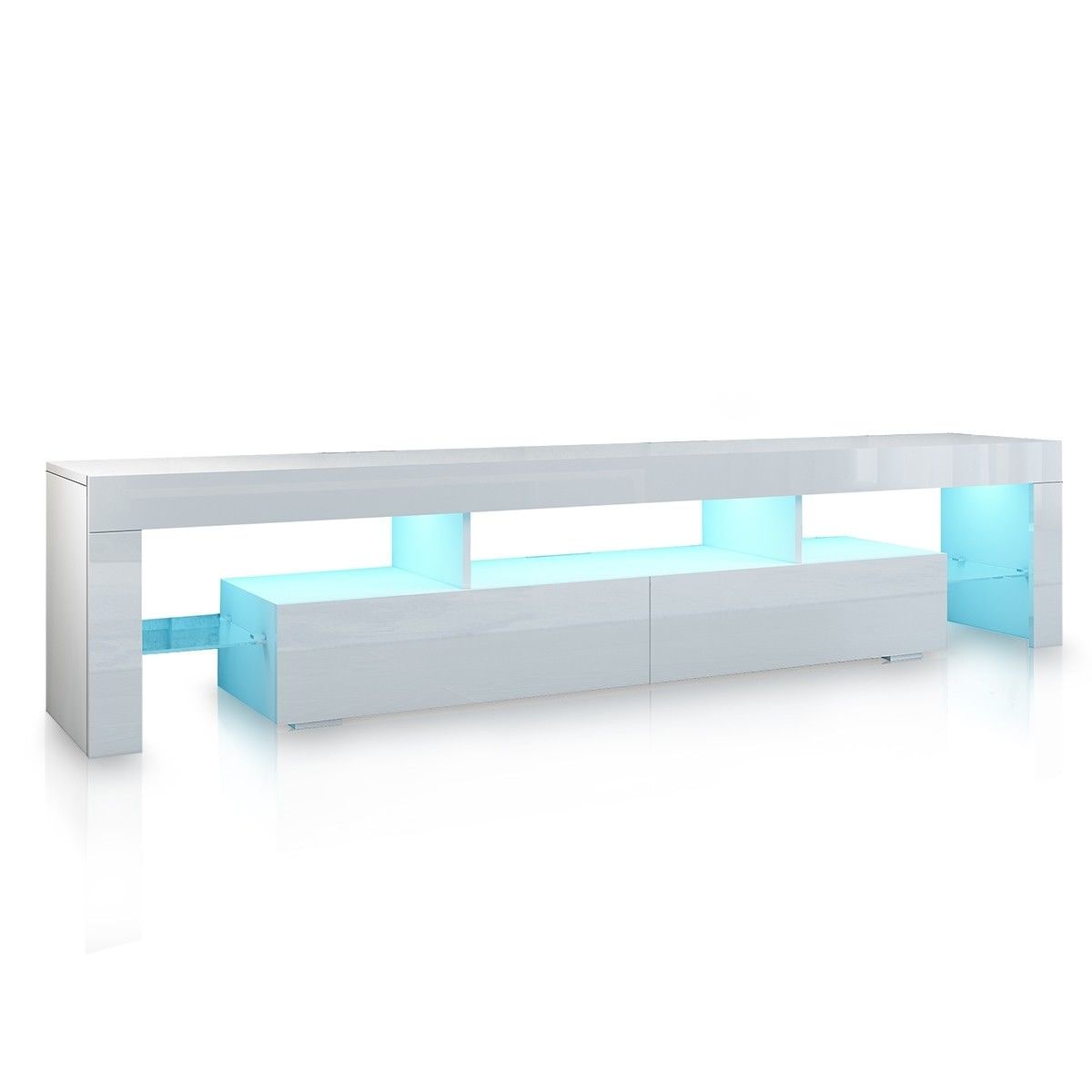 White Tv Cabinet Television Stand Furniture Console Table 2