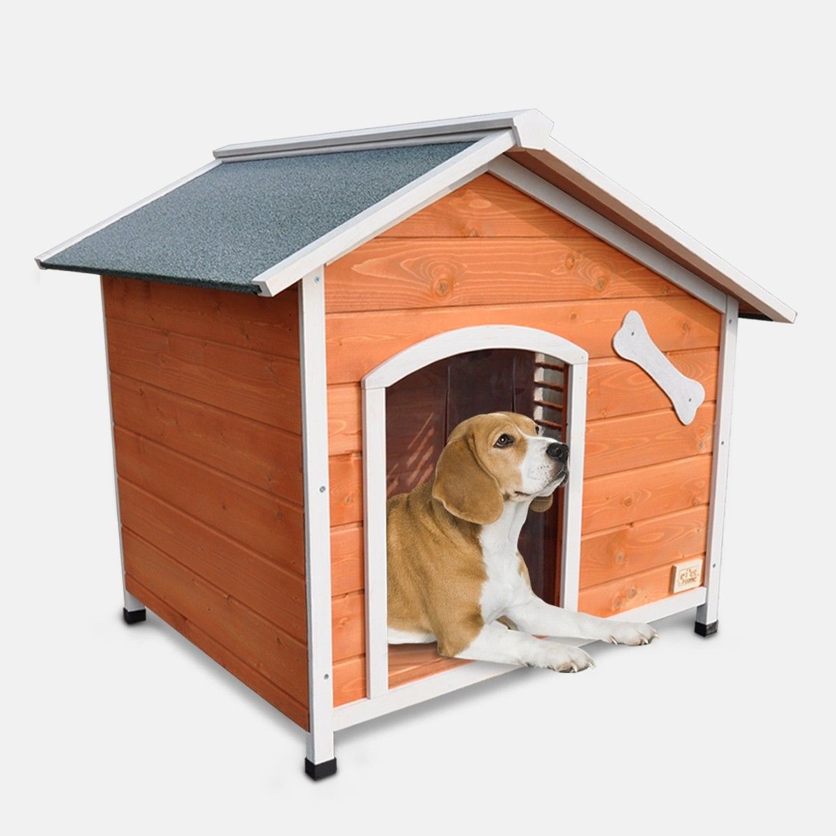 XL Wooden Dog House with Flip Open Hinged Roof and Side Window Buy Dog Houses 6970388799145